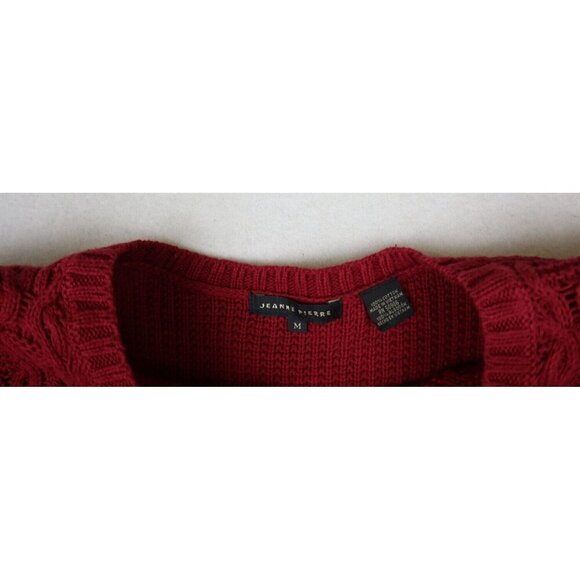 JEANNE PIERRE - WOMEN'S DARK RED COTTON PULLOVER TUNIC SWEATER - SIZE M - Picture 6 of 8